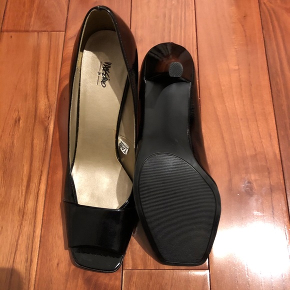 Black Patent Heel Open-toe Dress Formal Staple 9 - Picture 3 of 6